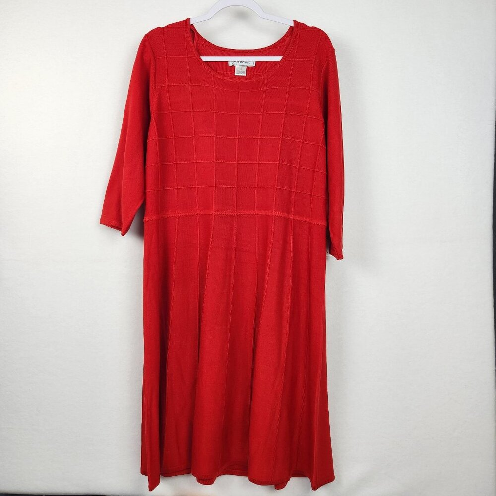 J Howard Woman Textured Sweater Dress Size 2x Red NWT